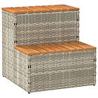 vidaXL Badtunna Step ljusgrå 50x50x50,5 cm konstrotting solid akacia 4103943