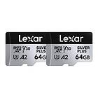 Lexar Professional Silver Plus MicroSDXC UHS-I U3 V30 A2 2x64GB
