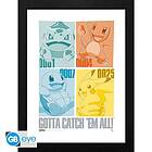 Abysse Framed Print "Pikachu & Kanto Starters" 30,5 x 40,6 cm