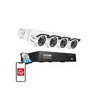 Zosi C105 WiFi 8MP NVR 8ch 2TB HDD IP Camera 4-pack