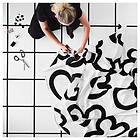 IKEA KLIPPBRÄCKA avpassad tyglängd, vit/svart, 150x300 cm, cm 150x300 cm