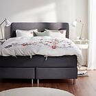 IKEA DUNVIK kontinentalsäng vågstranda fast/medium fast/norrsele skiftebo mörkgrå 160x200 cm