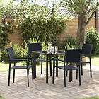 vidaXL 5-delars Trädgårdsdinning Set Svart Poly Rattan