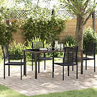 vidaXL 5-delat trädgårdsdining set svart PVC Rattan