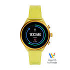 Fossil Klockarmband Smart klocka FTW6060 Silikon Gul 18mm