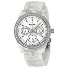 Fossil Klockarmband ES2790 Plast Vit 18mm