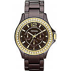 Fossil Klockarmband CE1044 Keramik Brun 18mm