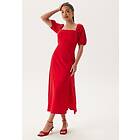Bubbleroom Puff Sleeve Linen Blend Dress