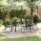 vidaXL 5-delad trädgårdsdining set svart PVC rattan 3379172