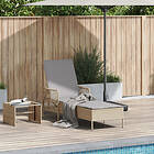 vidaXL Solstol Beige och ljusgrå PE Rattan 157 x 55 92 cm Hopfällbar 365428