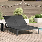 vidaXL Solstol med Kuddar och Hjul för 2 Personer Svart Rattan Poly 42004133