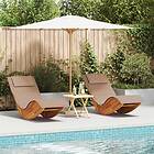 vidaXL Solstol Set om 2 Taupe Massivt akaciaträ Standard Ergonomisk 3329137