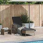 vidaXL Solstol Grå och mörk PE Rattan 157 x 55 92 cm 365427