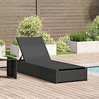 vidaXL Solstol Svart 60x200x27 cm Rattan Poly 42004125