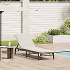 vidaXL Solsäng med dyna beige konstrotting 4104083