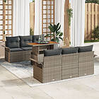 vidaXL Trädgårdsoff-set Set om 7 Grå Rattan 7-delat trädgårdsoff-set 3349278