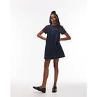 TOPSHOP Denim Pinny Dress With Button Detail