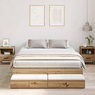 vidaXL Förvaringssängram Artisan Ek 140x200 cm 3335644