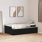 vidaXL Förvarings sängram Svart ek 90x200 cm 3335190