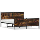 vidaXL Sängram utan madrass metall ek rökfärgad 150x200 cm 3301353