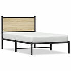 vidaXL Sängram utan madrass metall 107x203 sonoma-ek 4007712