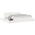 vidaXL Sängram utan madrass vit cm 200x200 massiv furu 3282337