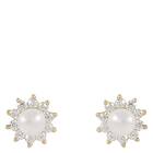 Snö Of Sweden Line Pearl Earring Gold/White Onesize