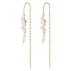 Snö Of Sweden Line Tassle Earring Gold/White Onesize