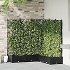 vidaXL Trädgårdsplanterare med Trellis 5 st Svart 120x120x125.5 cm