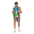 80-tals Neon Leopard Herr Maskeraddräkt Small