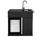 MyOutdoorKitchen Pure Module with refrigerator, sink unit and storage cabinet Bl