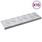 vidaXL Aluminium Trapsteg 15 pack, Halkfria, 60x18 cm