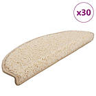 vidaXL Trappmattor 30 st gräddvit 65x21x4 cm