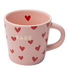 Classic Vondels Cups espressokopp 8 cl BABE rosa med hjärtan