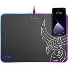 L33T Gaming 160378 Kvennavagn Rgb Hard Gaming Mat W/ Qi Charge, 355 X 255 X 5,8 Mm, Black