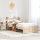 vidaXL Sängram med huvudgavel 90x190 cm massiv furu