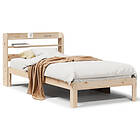 vidaXL Sängram med huvudgavel 90x200 cm massiv furu