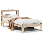 vidaXL Sängram med huvudgavel 90x190 cm massiv furu