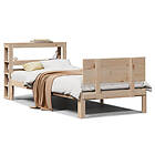 vidaXL Sängram med huvudgavel 90x200 cm massiv furu