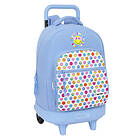 Smiley Skolryggsäck Joyful Blå Multicolour 33 x 45 x 22 cm