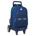Benetton Skolryggsäck Damero Marinblå 33 x 45 x 22 cm