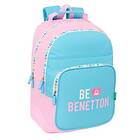 Benetton Skolryggsäck Unique Rosa Turkos 32 x 42 x 15 cm
