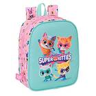Skolryggsäck SuperKitties Rosa Turkos 22 x 27 x 10 cm