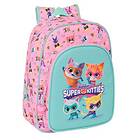 Skolryggsäck SuperKitties Rosa Turkos 26 x 34 x 11 cm