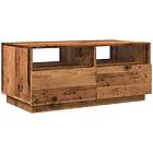vidaXL Soffbord med LED gammalt trä 90x49x40 cm