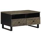 vidaXL Soffbord svart 80x54x40 cm massivt mangoträ
