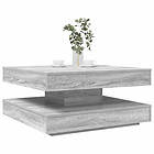 vidaXL Soffbord 360 grader vridbart grå sonoma 70x70x34,5 cm