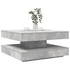 vidaXL Soffbord 360 grader vridbart betonggrå 70x70x34,5 cm