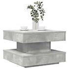 vidaXL Soffbord 360 grader vridbart betonggrå 50x50x34,5 cm