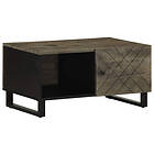 vidaXL Soffbord svart 80x50x40 cm massivt mangoträ